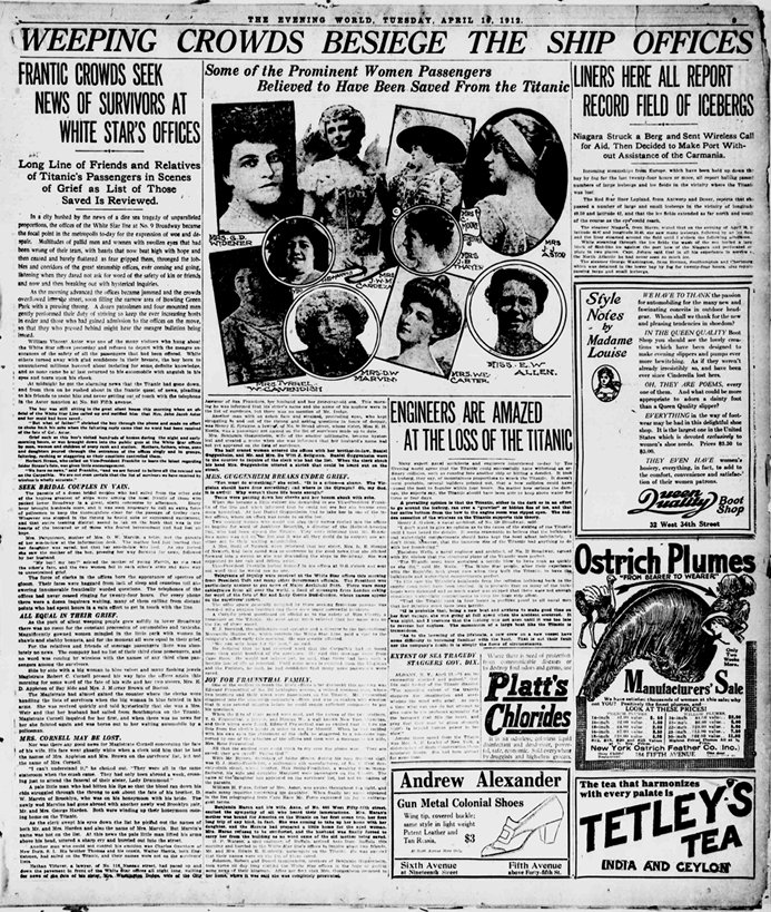 The Evening World du 16/04/1912
